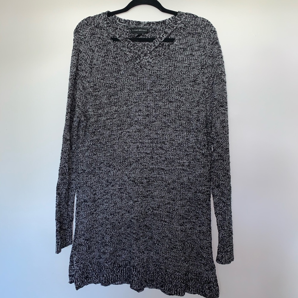 Lane Bryant Black and White Long Sweater